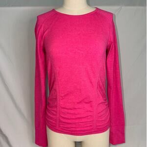Athleta Women's Fastest Track Ruched Long Sleeve Athletic Top Size LARGE